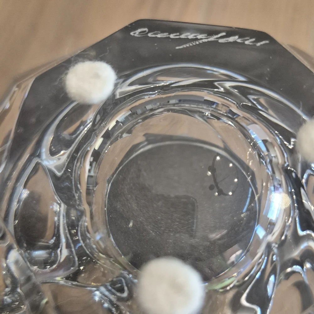Vintage Orrefors Olle Iberius Design Crystal Swirl Octagon Bowl Signed NIB - Picture 12 of 12